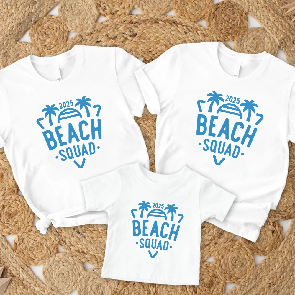 2025 Beach Squad Family Matching White T-Shirts pregnancy clothes clearance