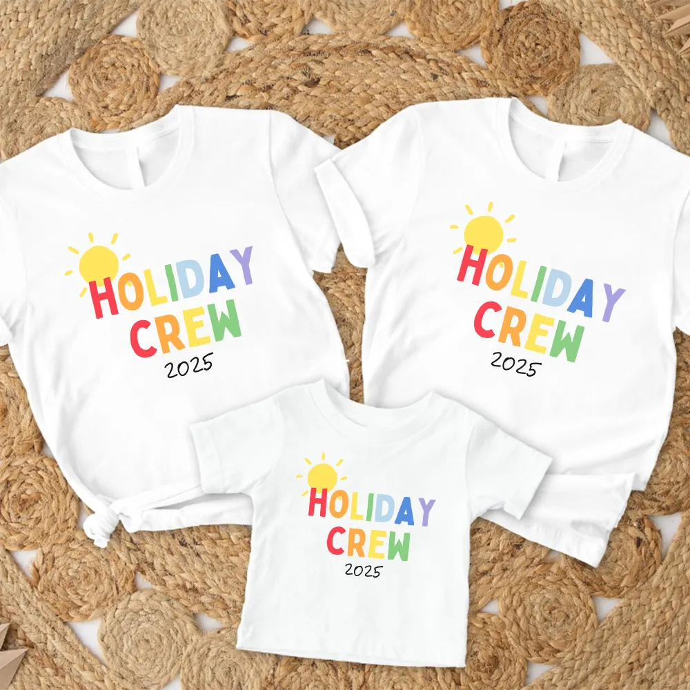 2025 Sunshine Holiday Crew Family Matching White T-Shirts pregnancy clothes clearance