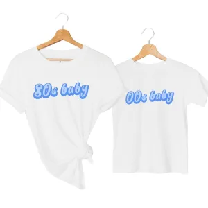 80s Baby & 00s Baby Matching Decade T-Shirts maternity dresses promo
