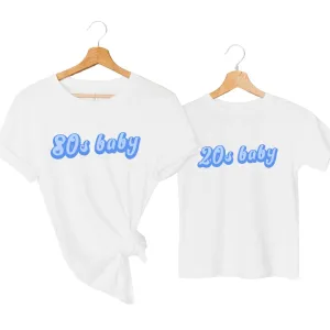 80s Baby & 20s Baby Matching Decade T-Shirts maternity dresses promo