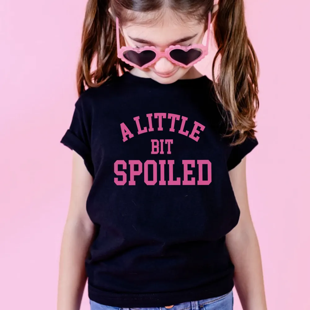 A Little Bit Spoiled Kids T-shirt girls pajamas promo