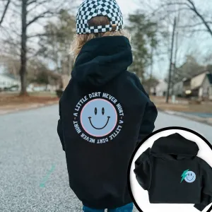 A Little Dirt Never Hurt Kids Front & Back Logo Hoodie discount girls tops