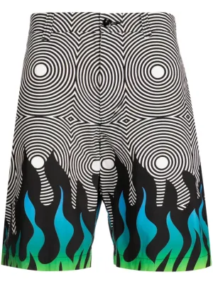 Abstract-Pattern Cotton Chino Shorts cheap mens pants online