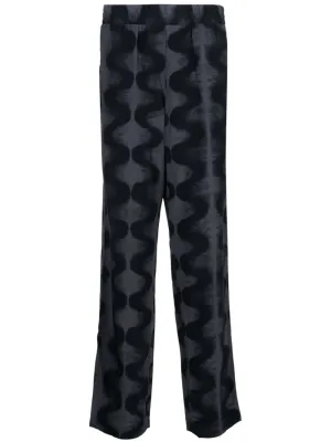 Abstract-Print Straight-Leg Trousers cheap bottoms online shop