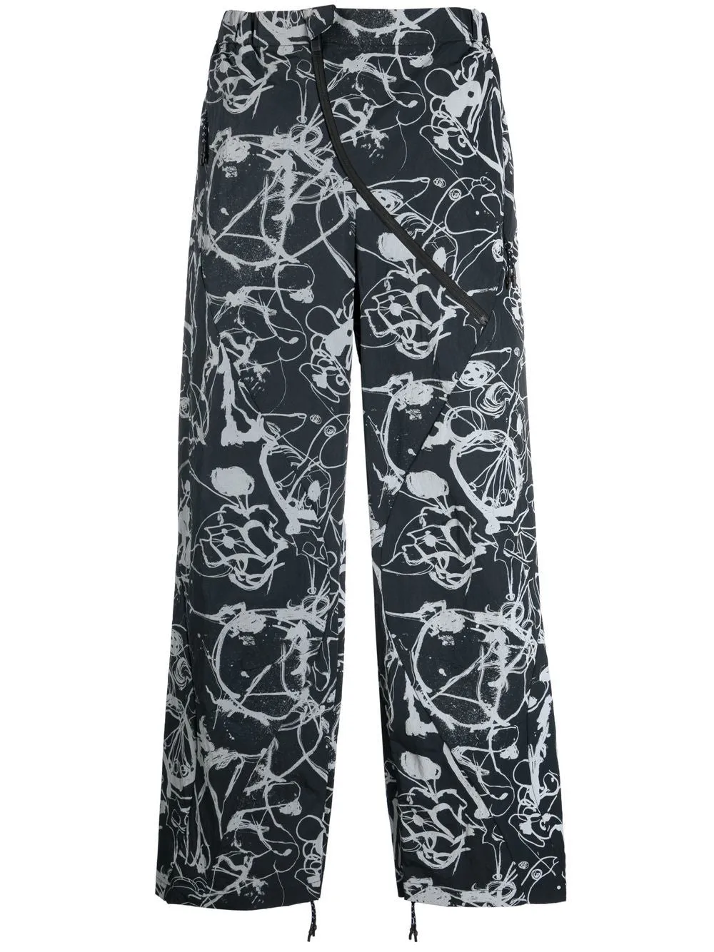 Abstract-Print Straight-Leg Trousers cheap bottoms online shop