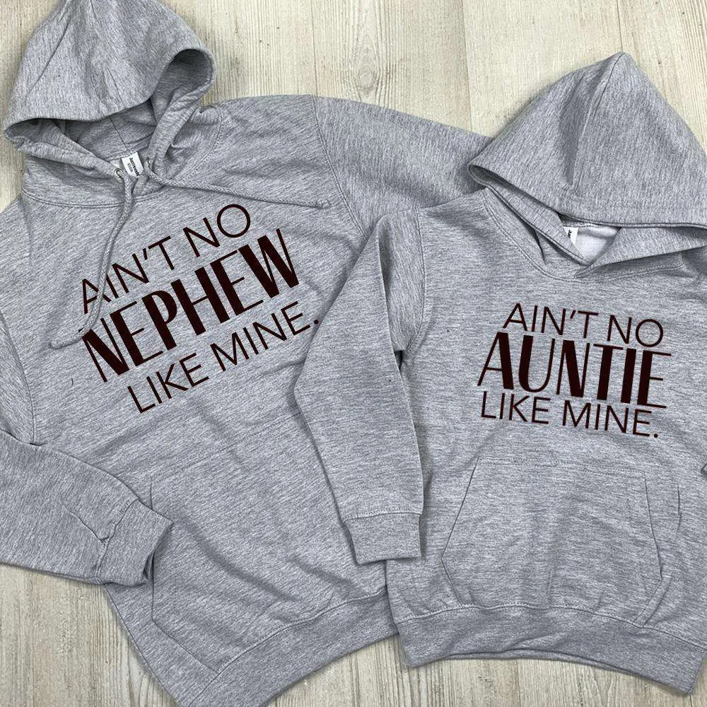 Ain't No Auntie/Nephew Matching Hoodies (MRK X) Auntie Clothing - auntie fashion outlet