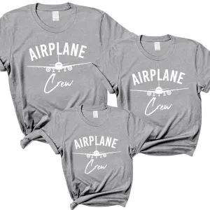 Airplane Crew Family Matching Grey T-Shirts maternity wear outlet