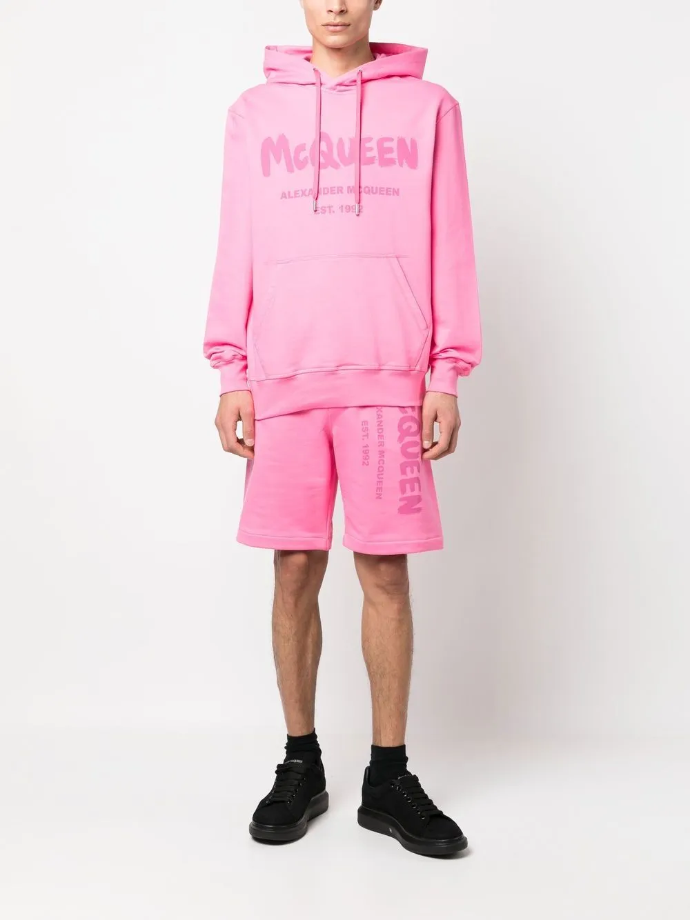 Alexander Mcqueen Men's Graffiti-Print Track Shorts