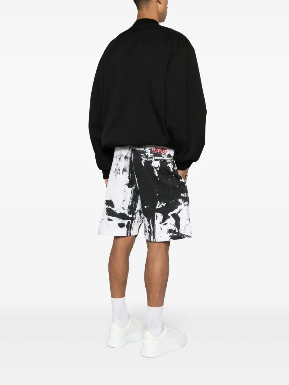 Alexander Mcqueen Men's Paint-Splatter Cotton Shorts