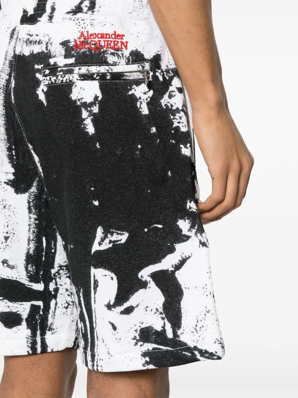 Alexander Mcqueen Men's Paint-Splatter Cotton Shorts
