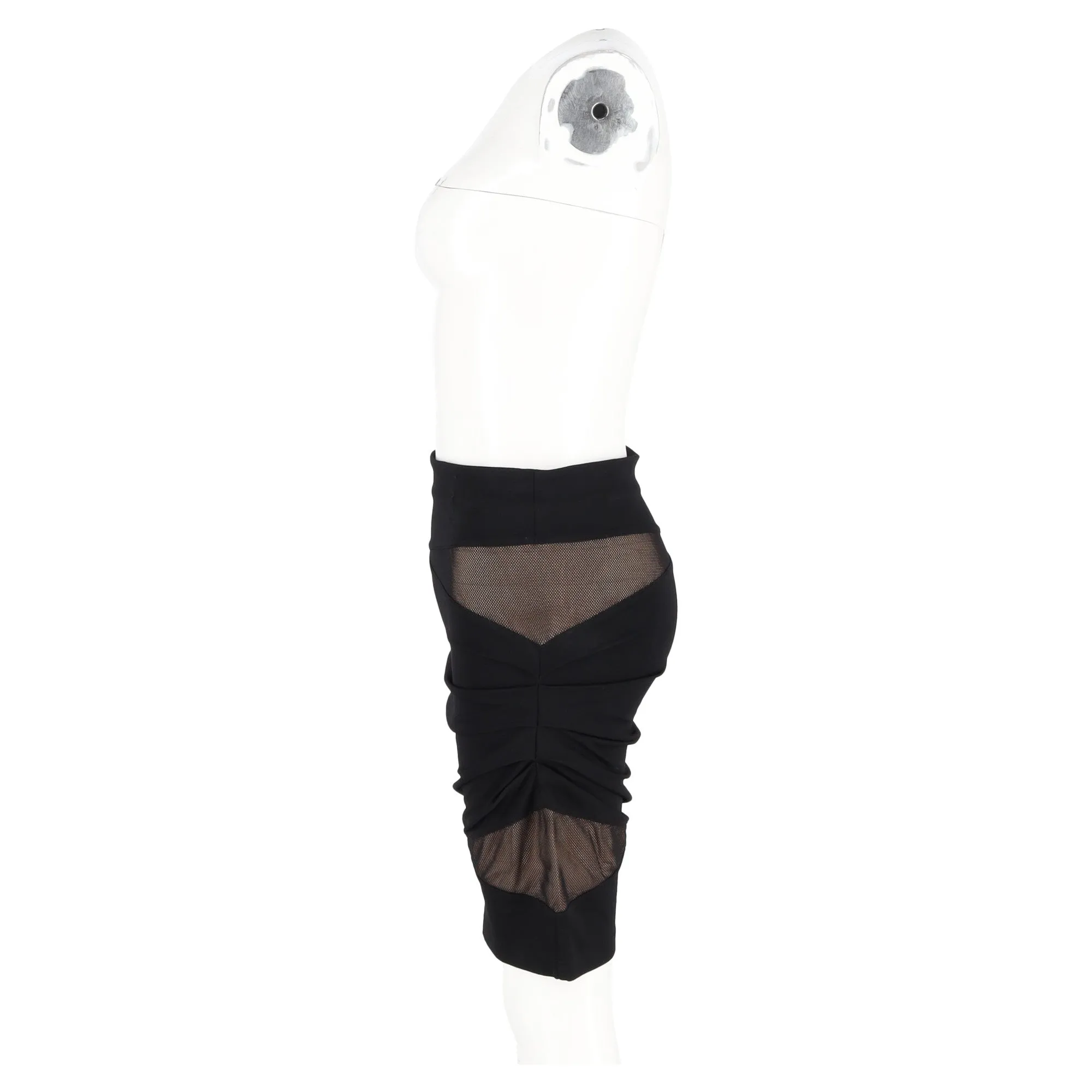 Alexander Wang Mesh Accent Mini Skirt in Black Rayon
