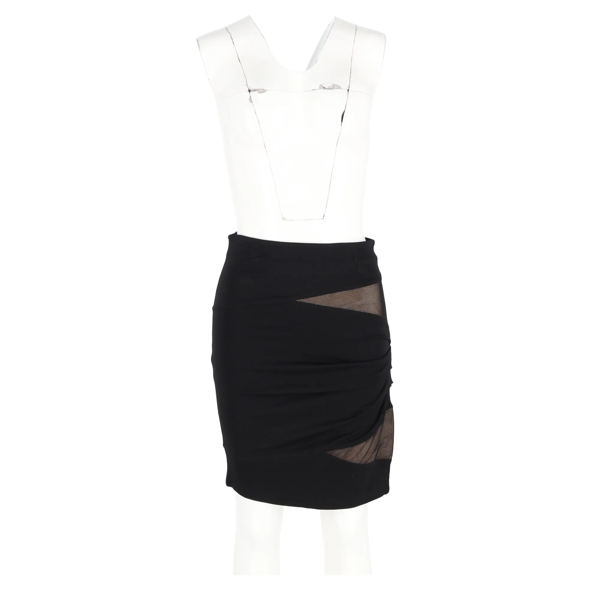 Alexander Wang Mesh Accent Mini Skirt in Black Rayon