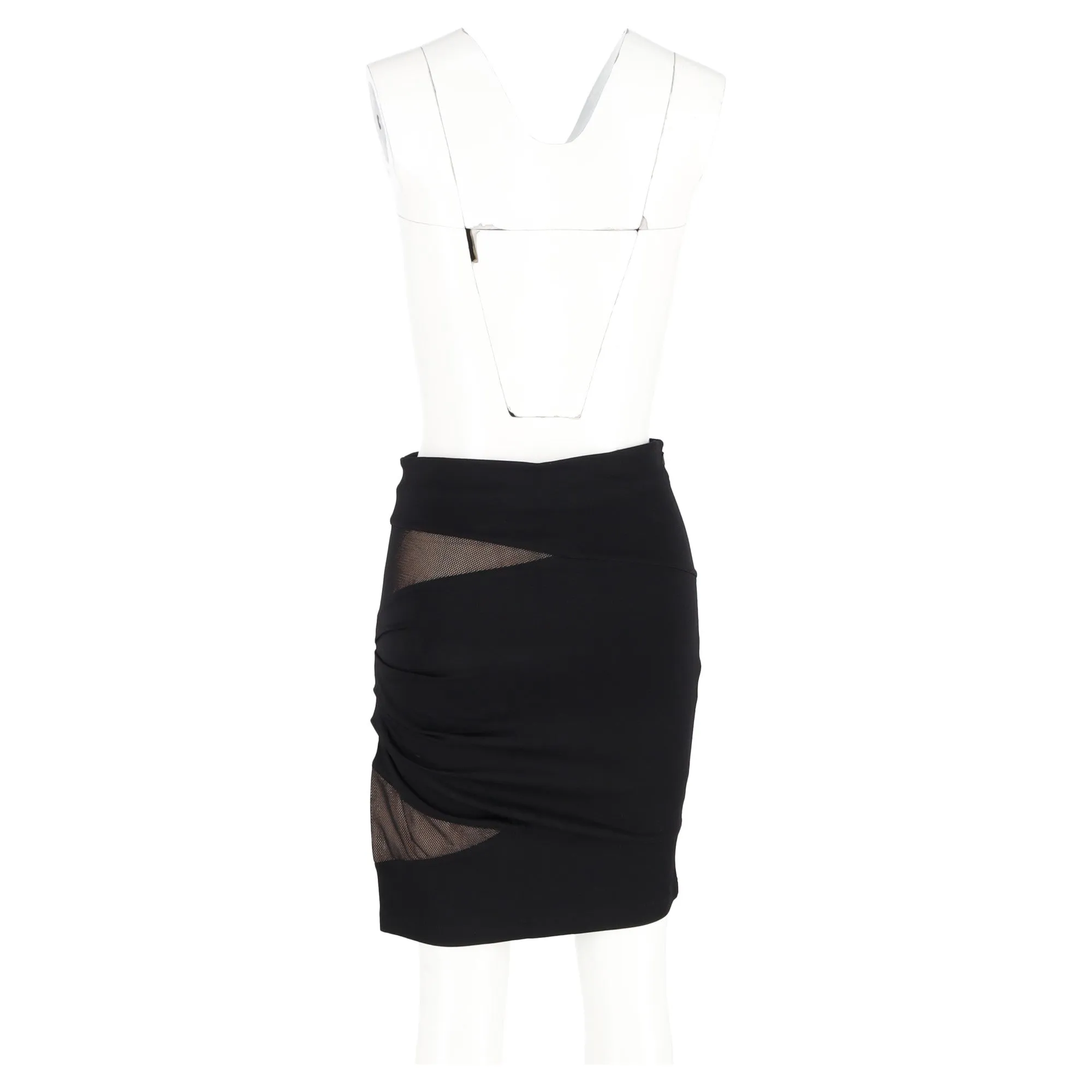 Alexander Wang Mesh Accent Mini Skirt in Black Rayon