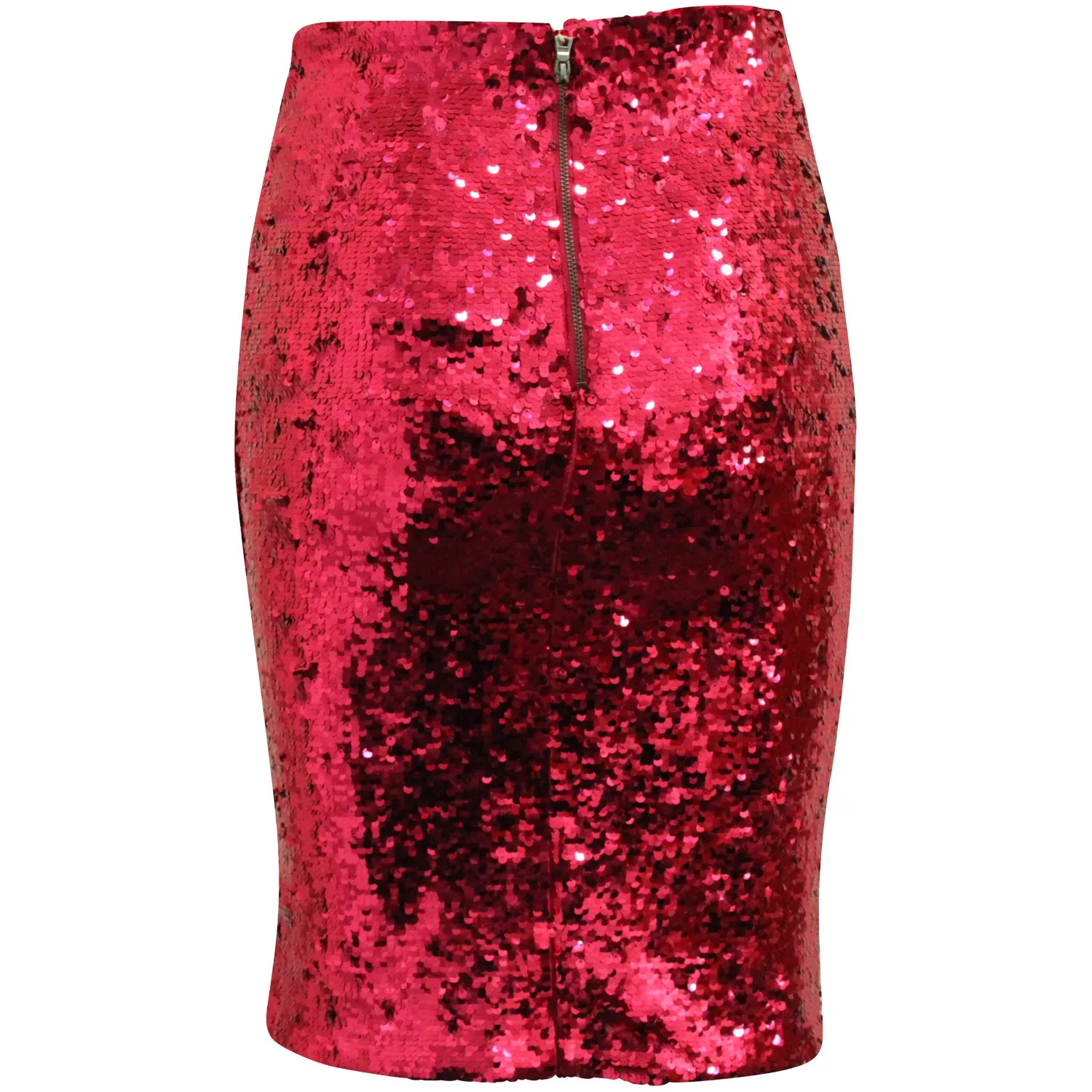 Alice & Olivia Ramos Sequin Pencil Skirt in Fuchsia Pink Polyester