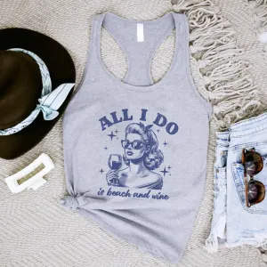 All I Do Is Beach & Wine Retro Graphic Women's Tank pregnancy jeans best price