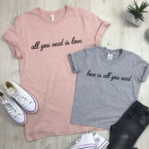 All You Need Is Love Matching Tees (MRK X) mum blouses clearance