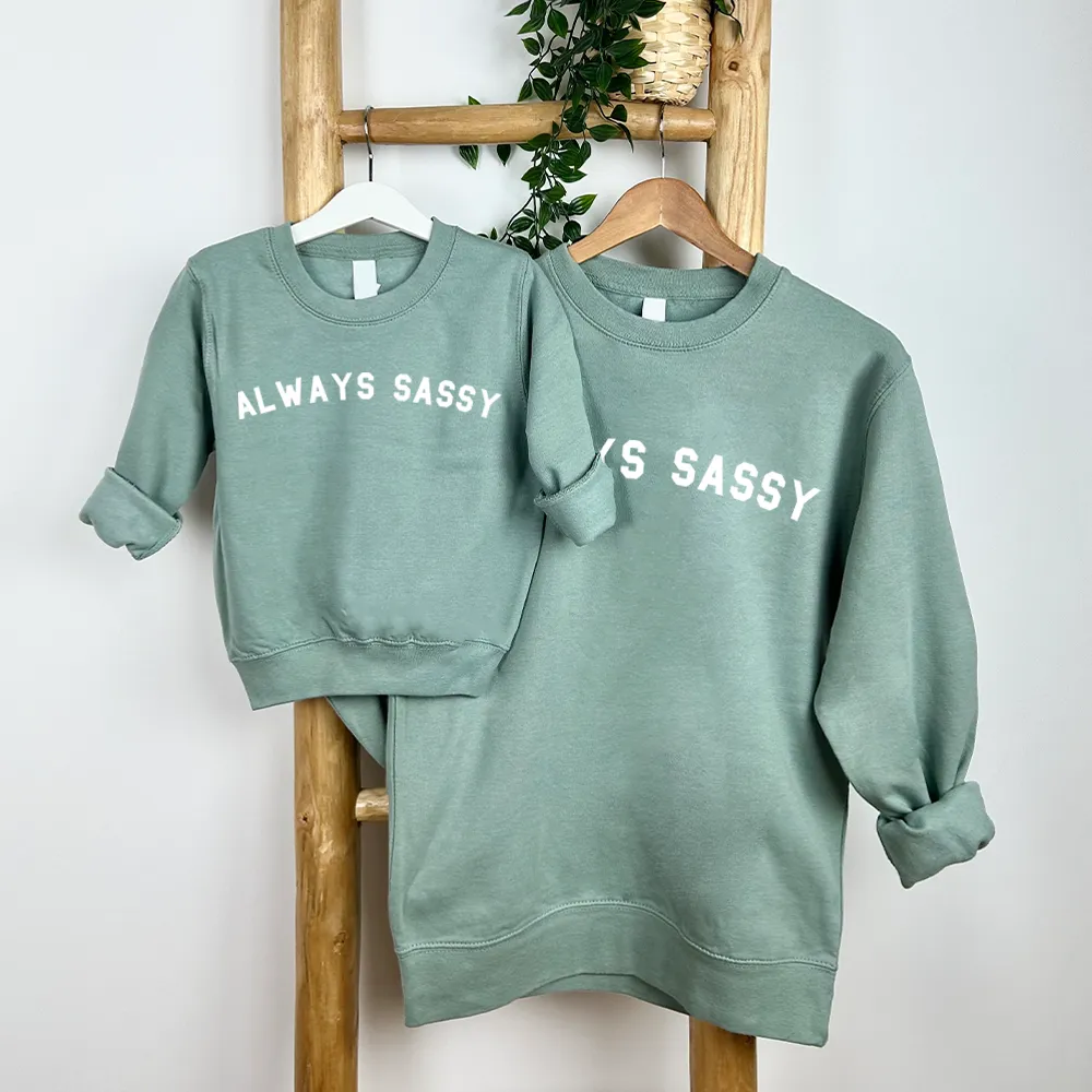 Always Sassy Mum Matching Dusty Green Sweatshirts nursing tops best deals