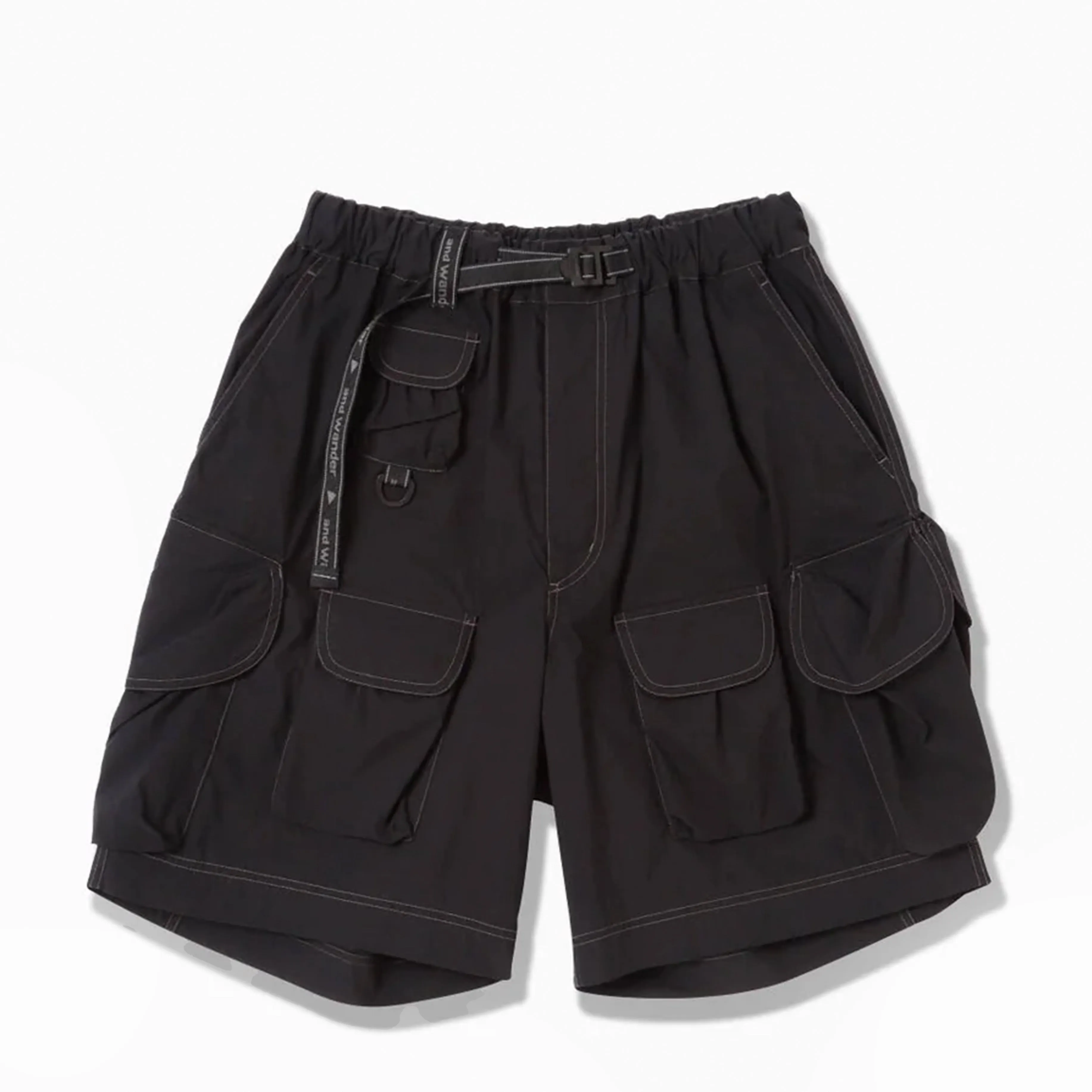 And Wander Multi Pocket Short Pants Black mens shorts outlet store