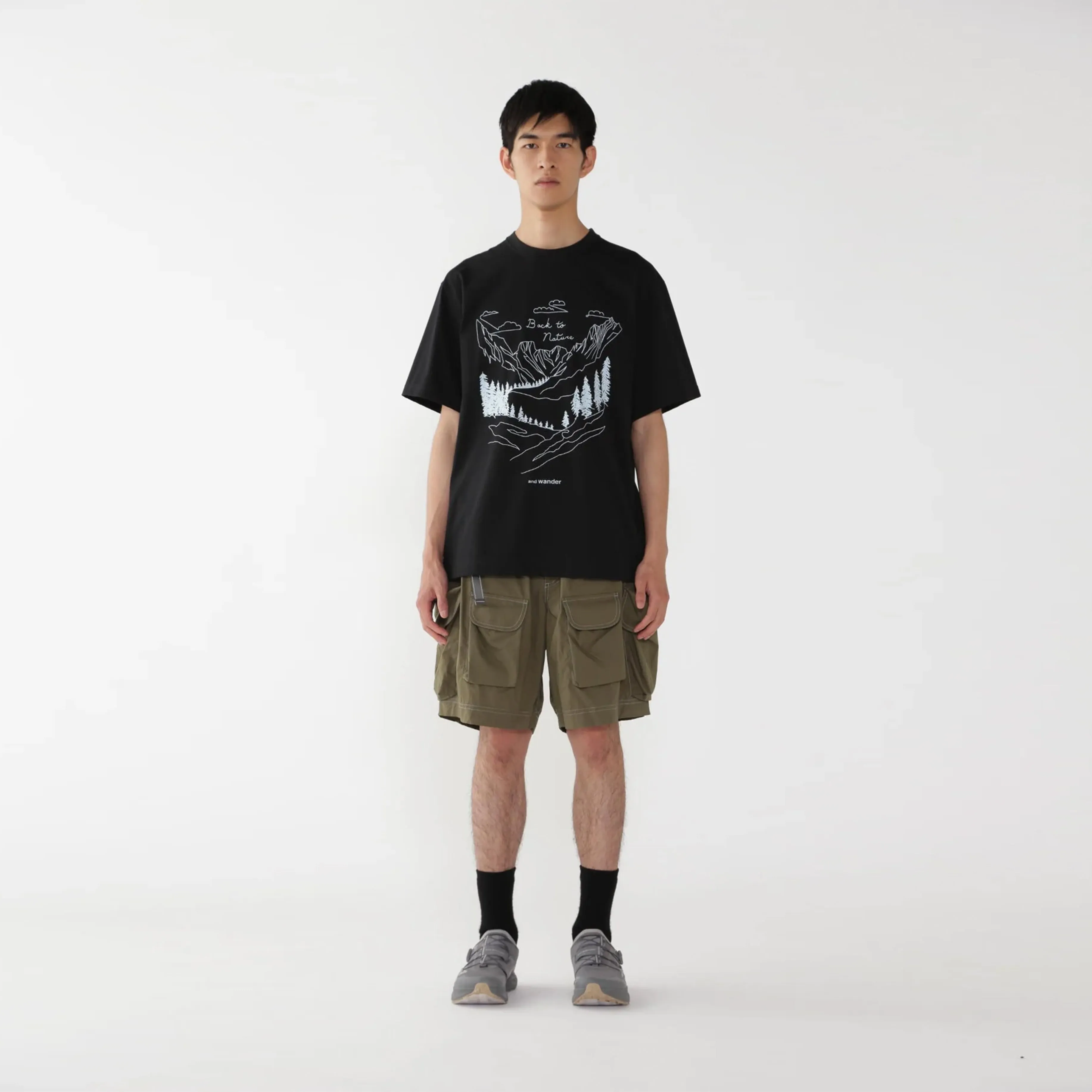 And Wander Multi Pocket Short Pants Khaki