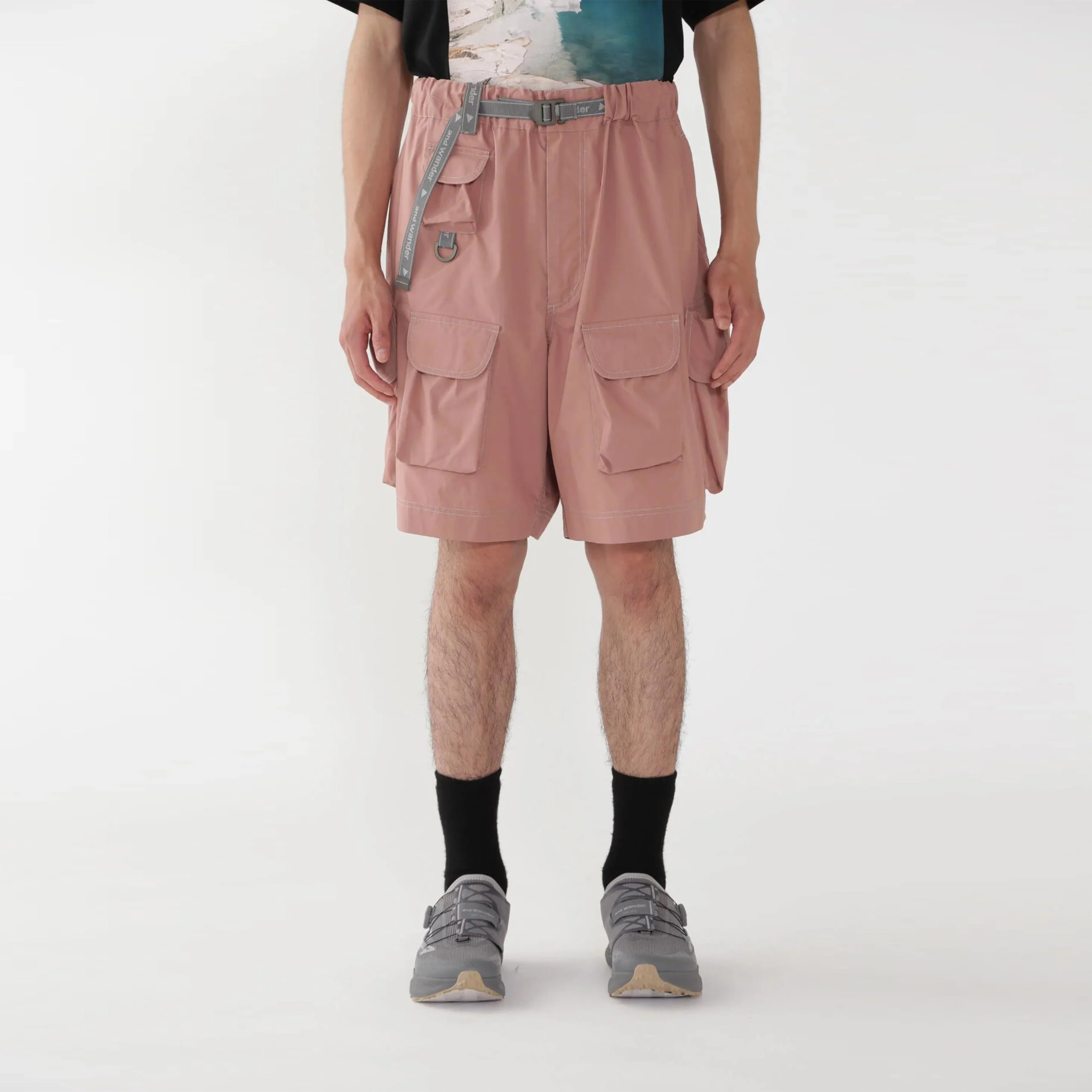 And Wander Multi Pocket Short Pants Pink