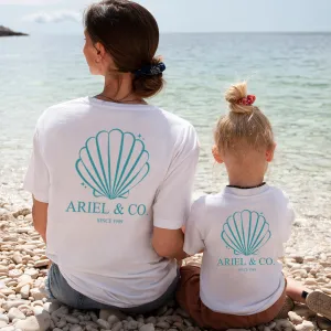 Ariel & Co 1989 Back Logo Matching White T-Shirts maternity wear outlet