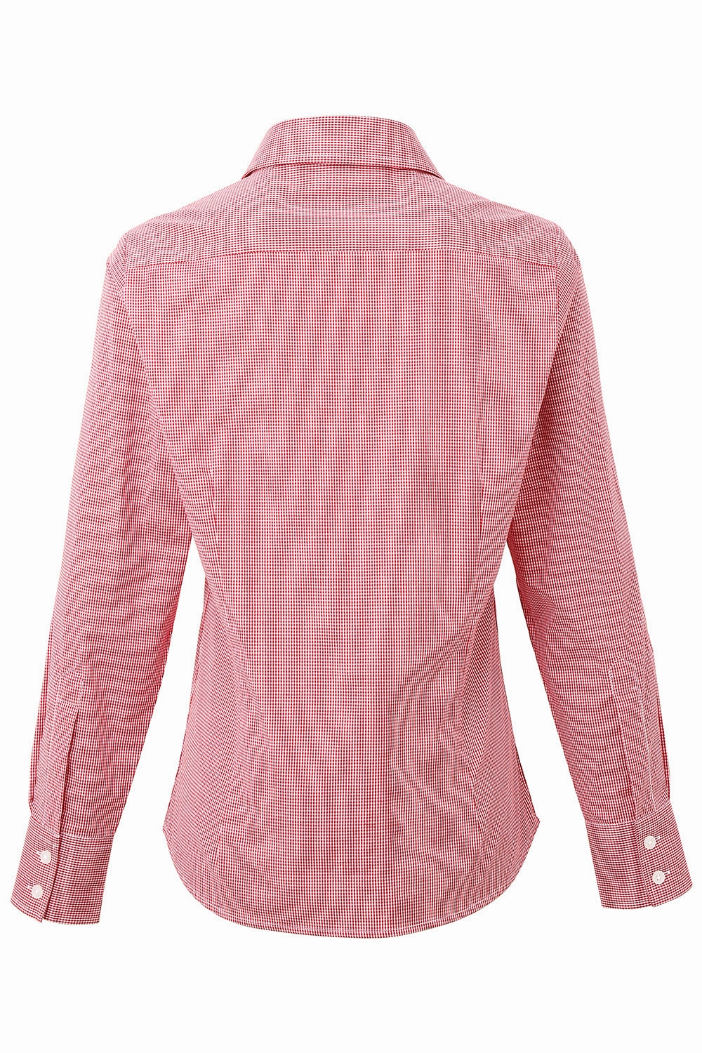 Artisan Collection Womens Microcheck Gingham Long Sleeve Button Down Shirt - Red/White