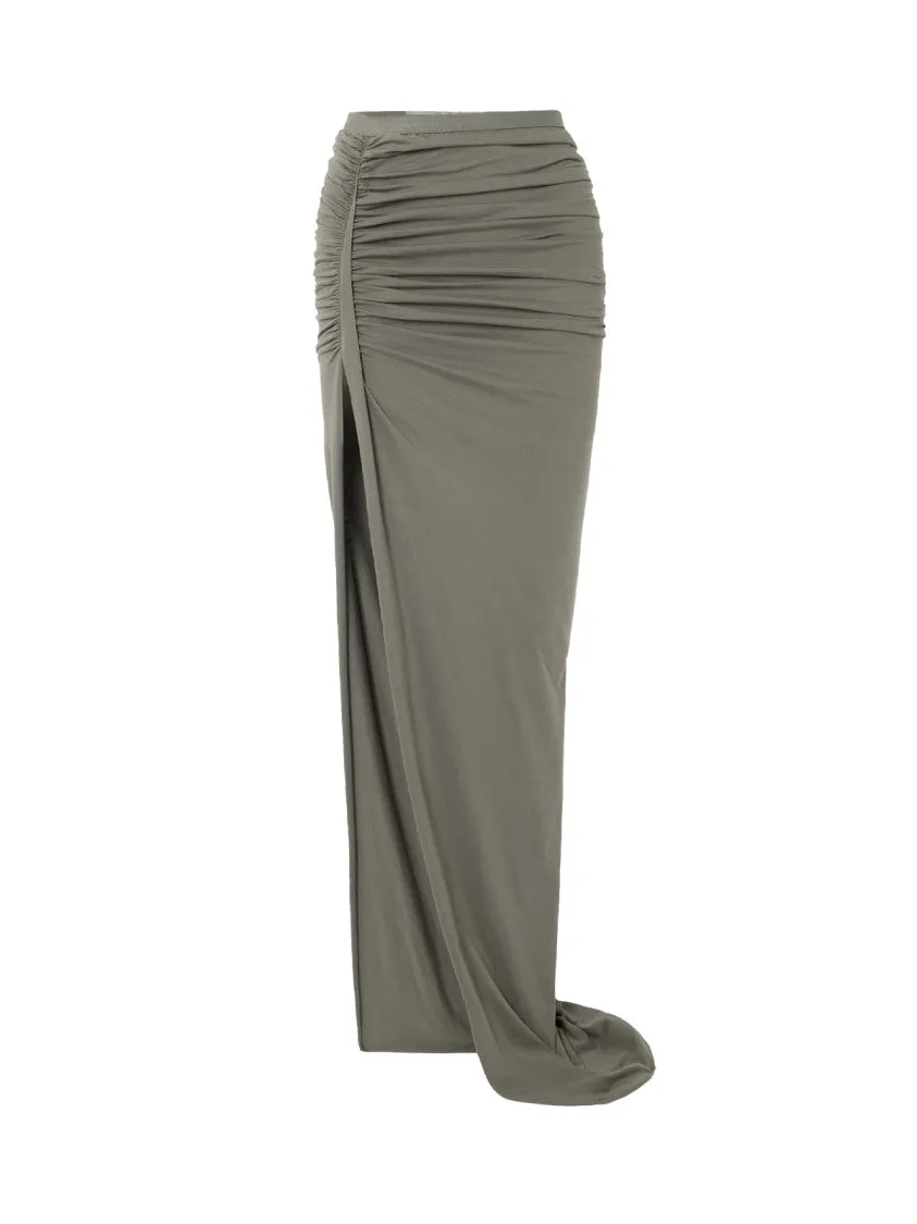 Asymmetrical Mini Skirt  Green