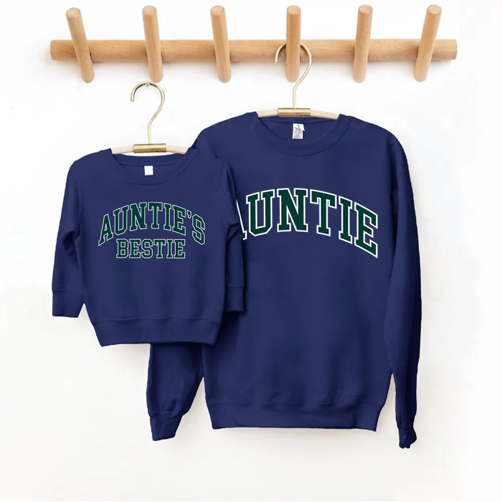 Auntie & Auntie's Bestie Essential Varsity Matching Sweatshirts Auntie Clothing - auntie fashion outlet