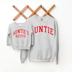 Auntie & Auntie's Bestie Essential Varsity Matching Sweatshirts Auntie Clothing - auntie fashion outlet