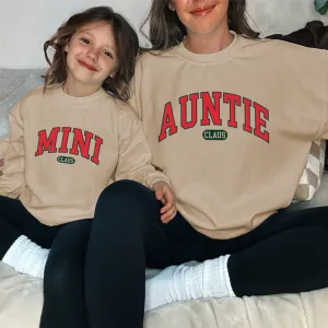 Auntie & Mini Claus College Matching Sweatshirts Auntie Clothing - trendy auntie clothes sale