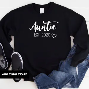 Auntie Established Bella Script Personalised Sweatshirt (MRK X) Auntie Clothing - auntie fashion outlet
