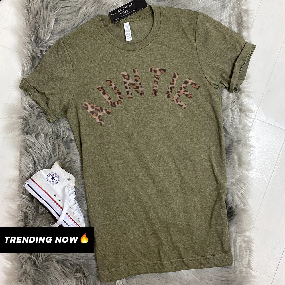 Auntie Leopard Summer T-Shirts (MRK X) Auntie Clothing - trendy auntie clothes sale