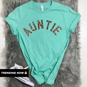Auntie Leopard Summer T-Shirts (MRK X) Auntie Clothing - trendy auntie clothes sale