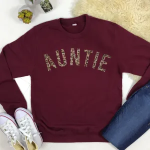 Auntie Leopard Sweatshirts 00 (MRK X) Auntie Clothing - trendy auntie clothes sale
