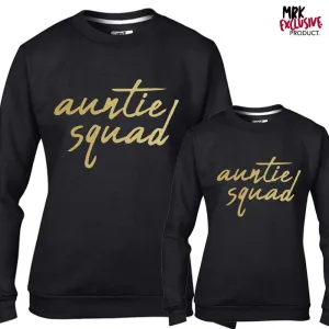 Auntie Squad Black/Gold Matching Sweaters (MRK X) Auntie Clothing - auntie fashion outlet