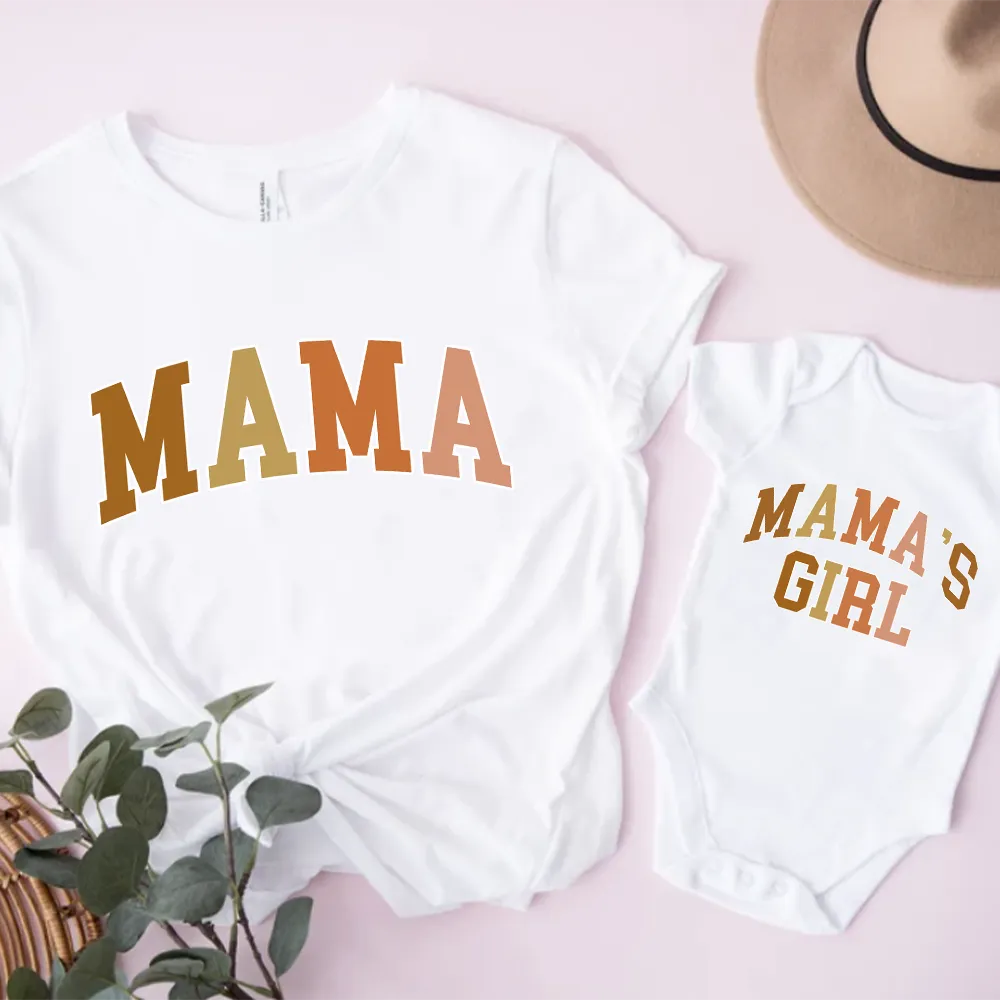 Autumn College Mama & Mama's Girl Matching White T-Shirt & Baby Vest discount mum dresses