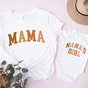 Autumn College Mama & Mama's Girl Matching White T-Shirt & Baby Vest discount mum dresses