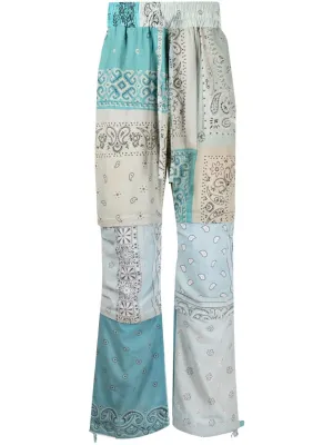 Bandana-Print Straight Trousers cheap bottoms online shop
