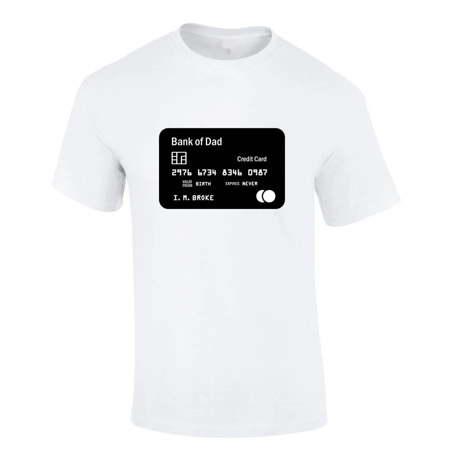 Bank Of Dad Credit Card White T-Shirt dad hats promo code