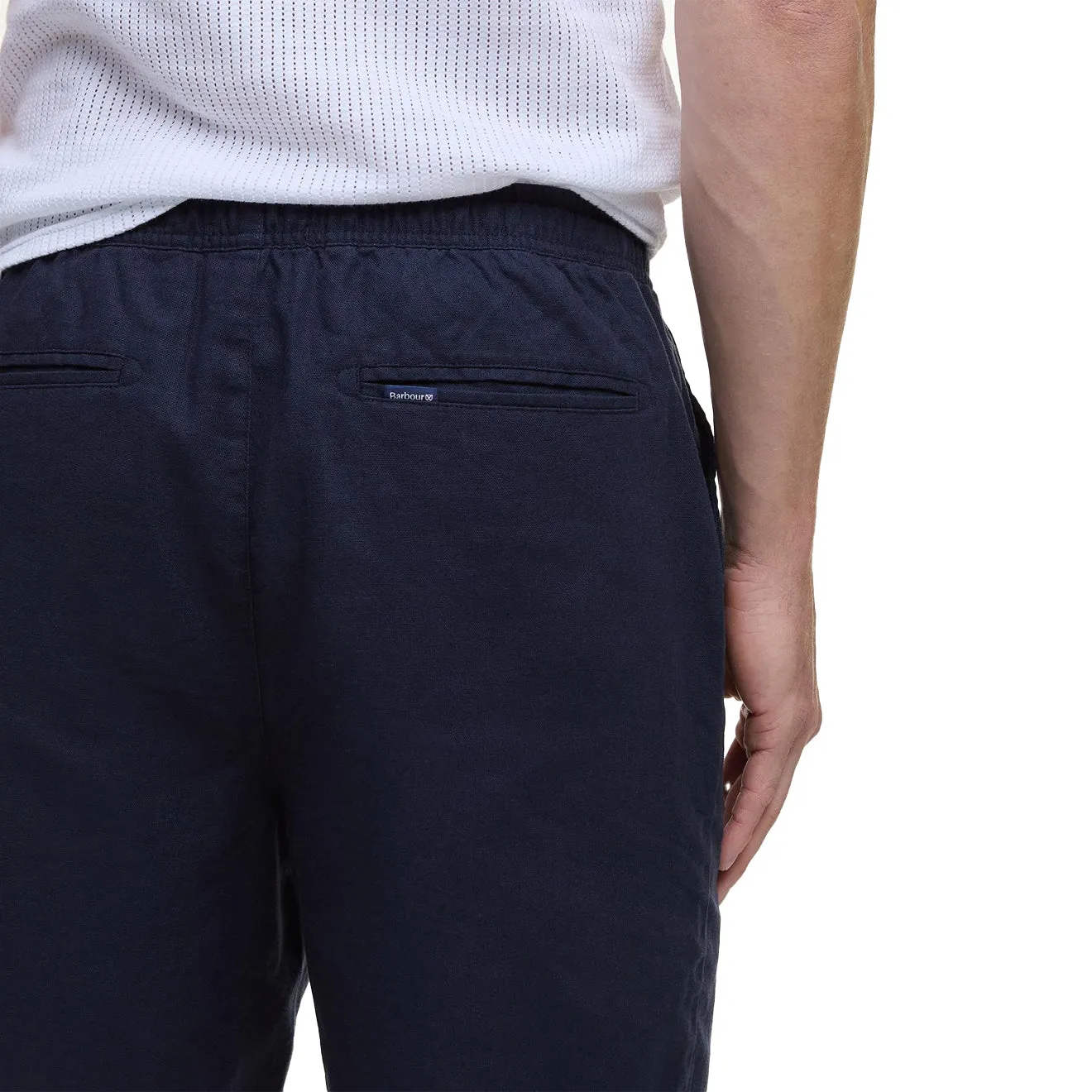 Barbour Cotton Linen Relaxed Short Navy