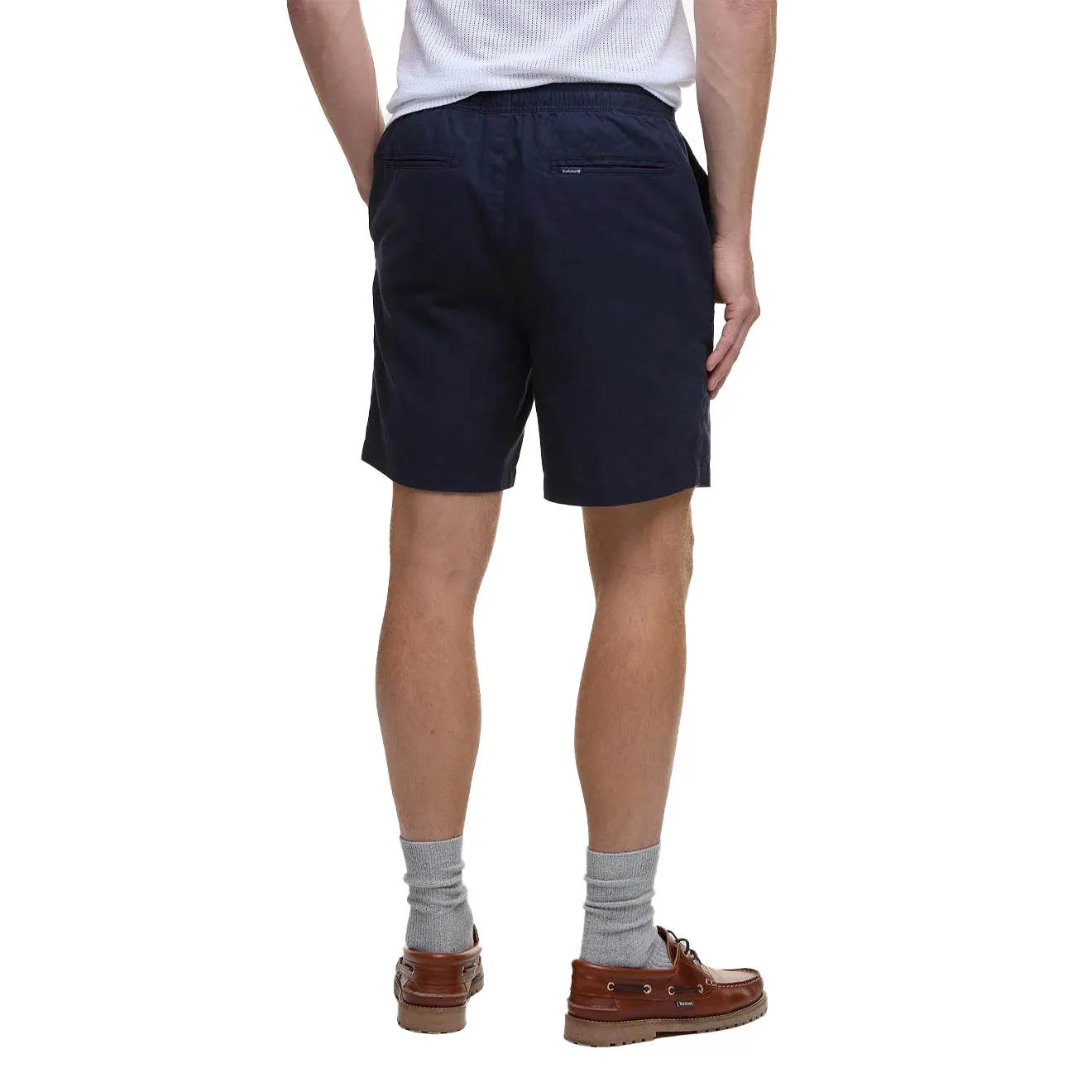 Barbour Cotton Linen Relaxed Short Navy