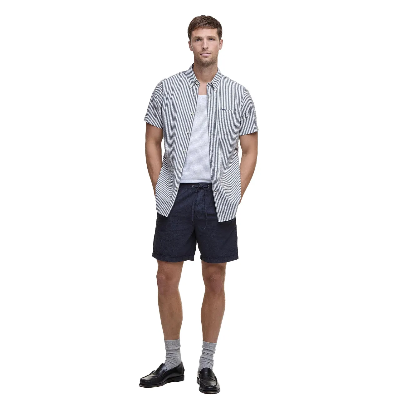 Barbour Seersucker Relaxed Short Navy