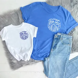 Be The Sunshine Mini Logo Matching Columbia Blue/White T-Shirts maternity dresses promo