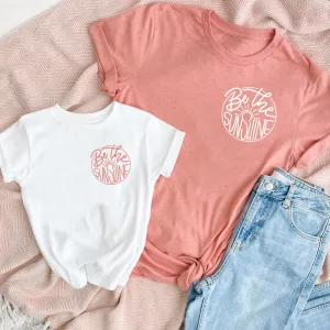 Be The Sunshine Mini Logo Matching Heather Sunset/White T-Shirts discount mum dresses