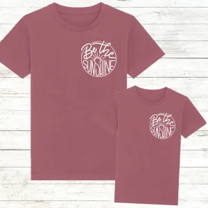 Be The Sunshine Mini Logo Matching Hibiscus Rose T-Shirts nursing tops best deals