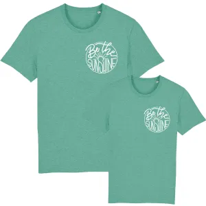 Be The Sunshine Mini Logo Matching Mid Heather Green T-Shirts discount mum dresses