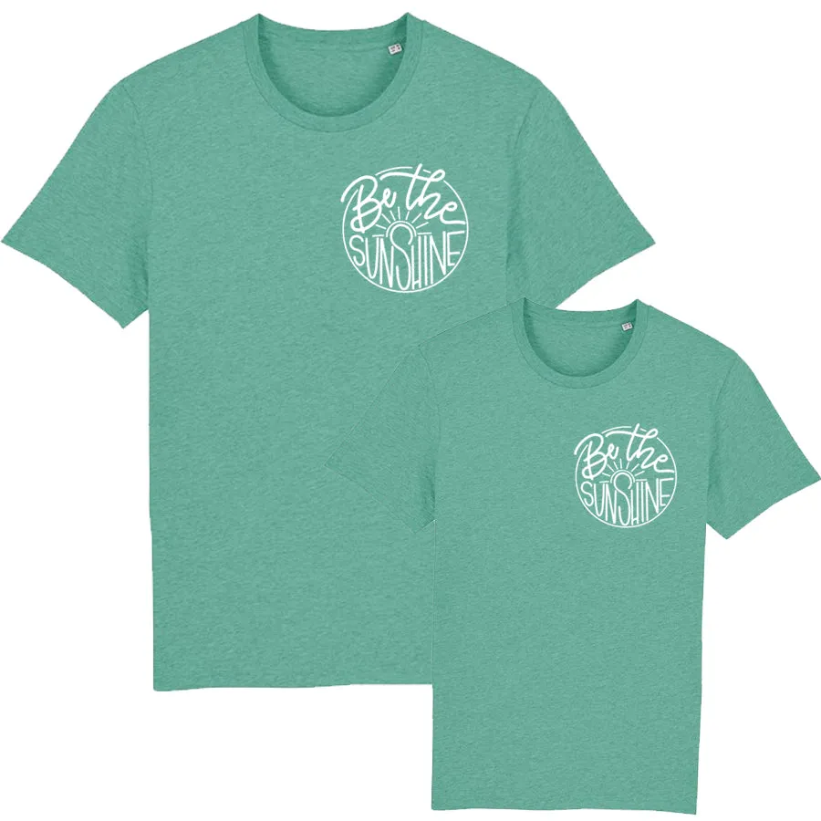 Be The Sunshine Mini Logo Matching Mid Heather Green T-Shirts discount mum dresses