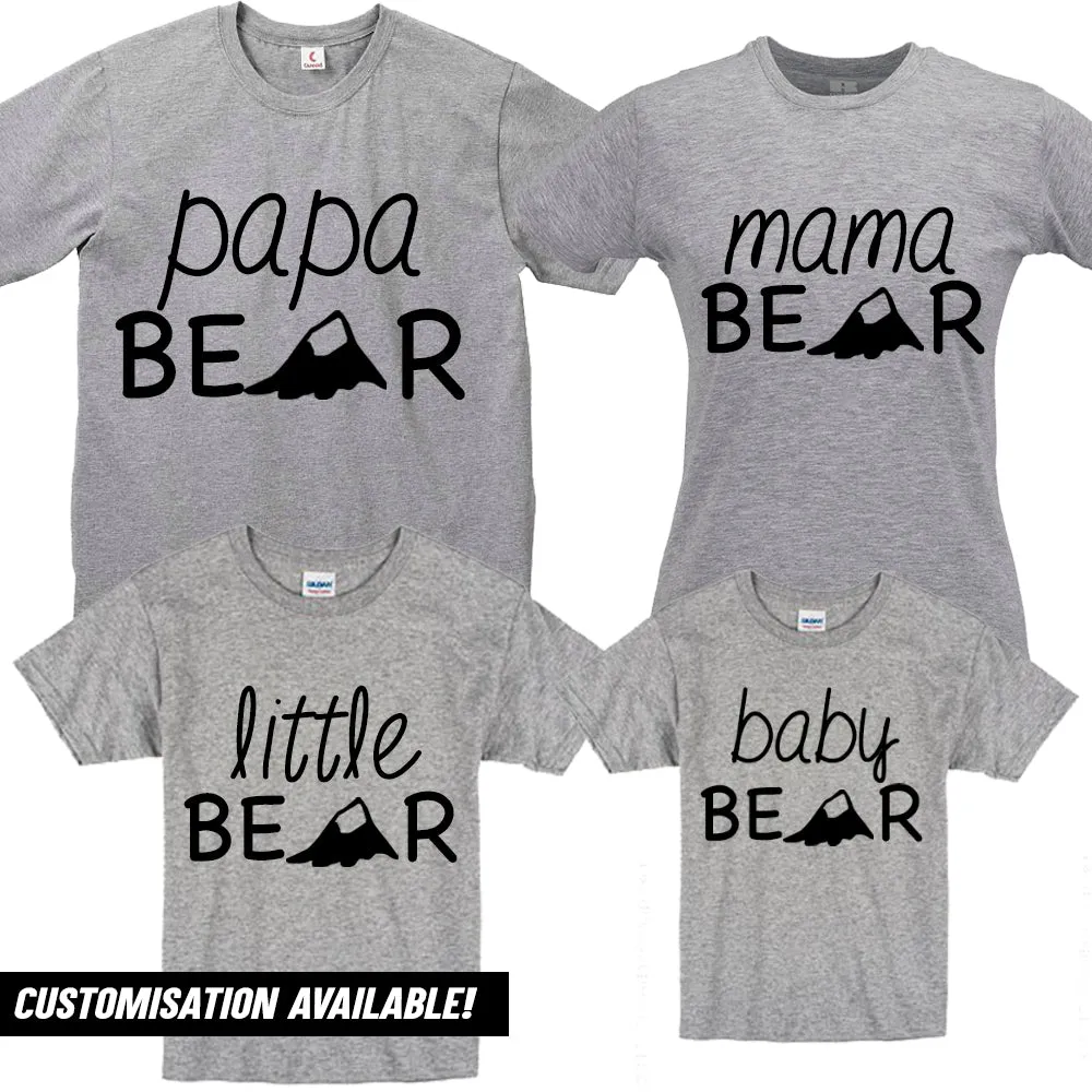 Bear Family Matching Grey T-Shirts (MRK X) mens dad clothes online