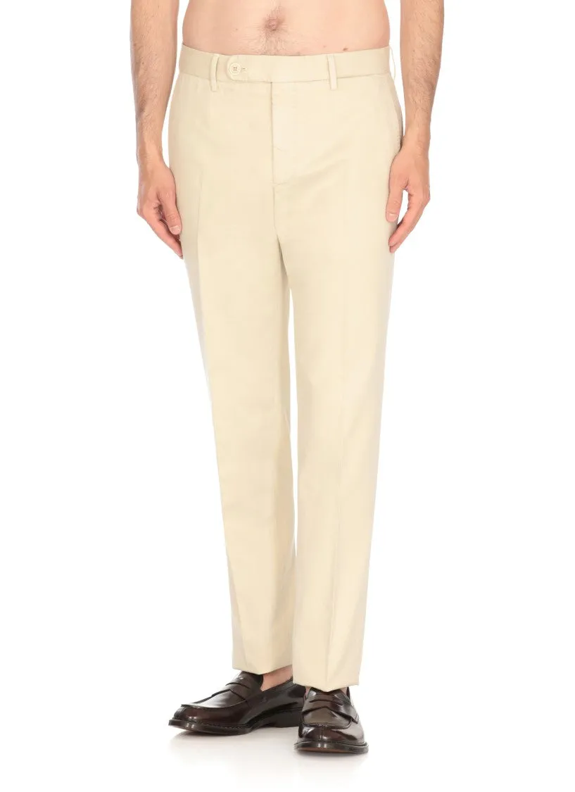 Beige Cotton Pants