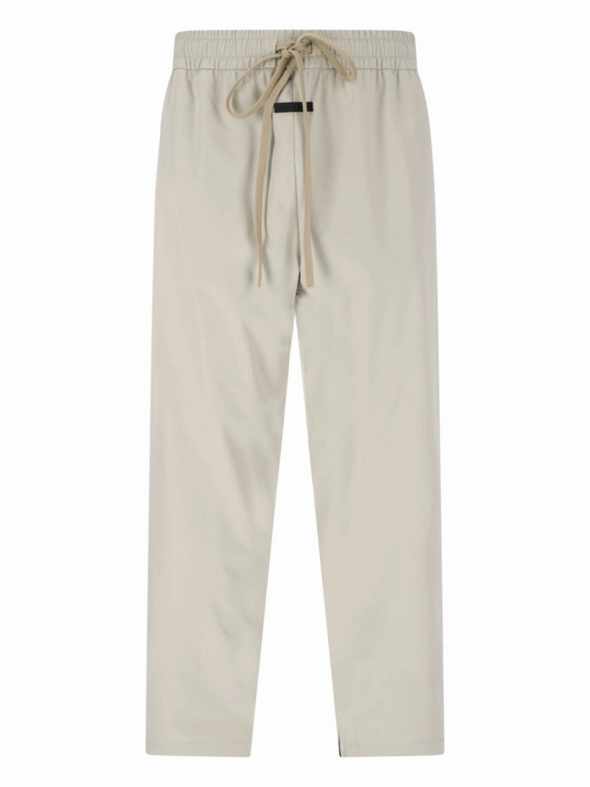 Beige Athletic Pants With Logo And Zip Detail